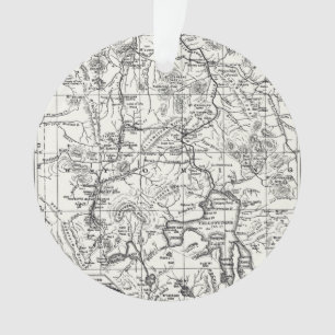 Vintage Map of Yellowstone National Park Ornament