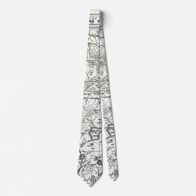 Vintage Map of Yellowstone National Park Tie (Front)