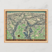 Vintage Map of Yosemite