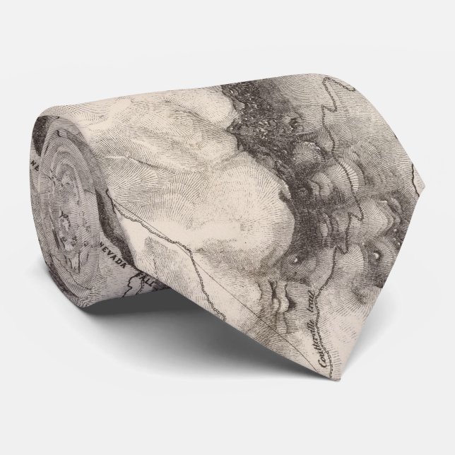 Vintage Map of Yosemite Valley (1870) Tie (Rolled)