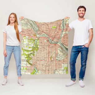 Vintage Map of Youngstown Ohio (1951) Fleece Blanket