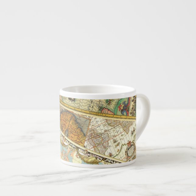 Vintage Map Print Espresso Cup (Front Right)