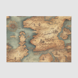 Vintage Map Treasures Antique Decoupage Paper