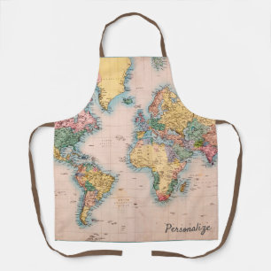 Vintage Map World Atlas Personalised Apron