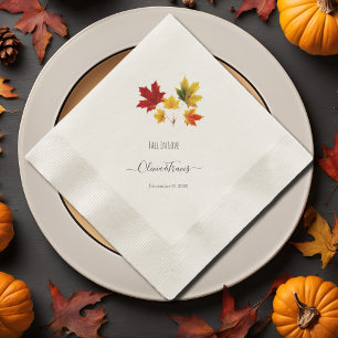 Vintage maple leaves- fall in love napkin