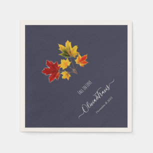 Vintage maple leaves- fall in love napkin