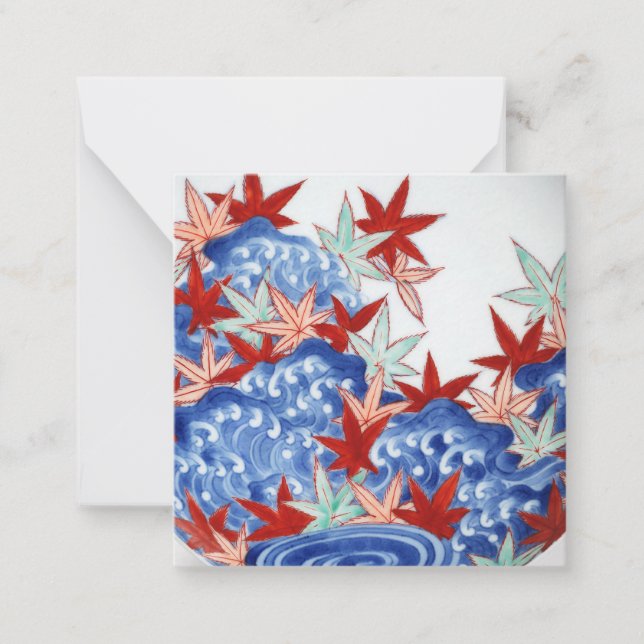 Vintage Maple Leaves in Waves  Card (Front)