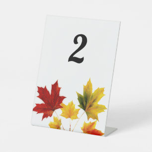 Vintage Maple Leaves Pedestal Sign