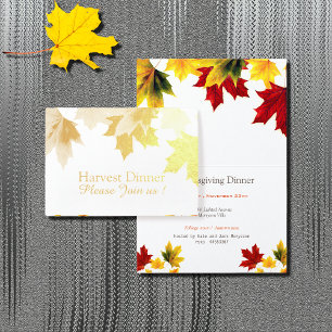 vintage maple leaves - Thanksgiving invitation
