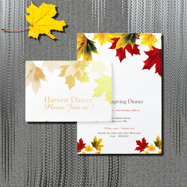 vintage maple leaves - Thanksgiving invitation (Creator Uploaded)