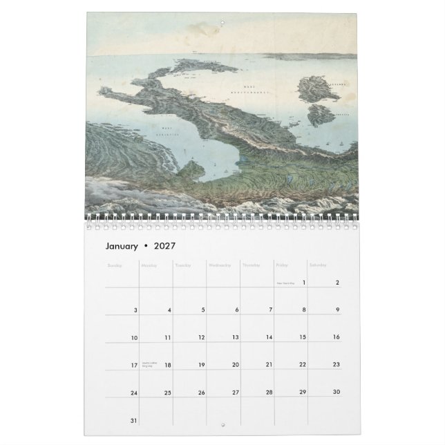 Vintage Maps of Italy Calendar (Jan 2027)