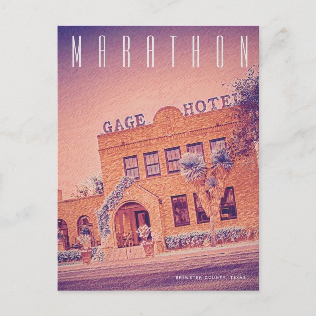 Vintage Marathon Texas Travel Postcard (Front)