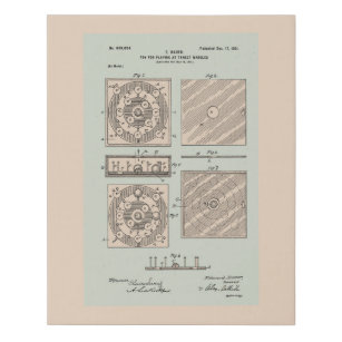 Vintage Marble Game Patent Faux Canvas Print
