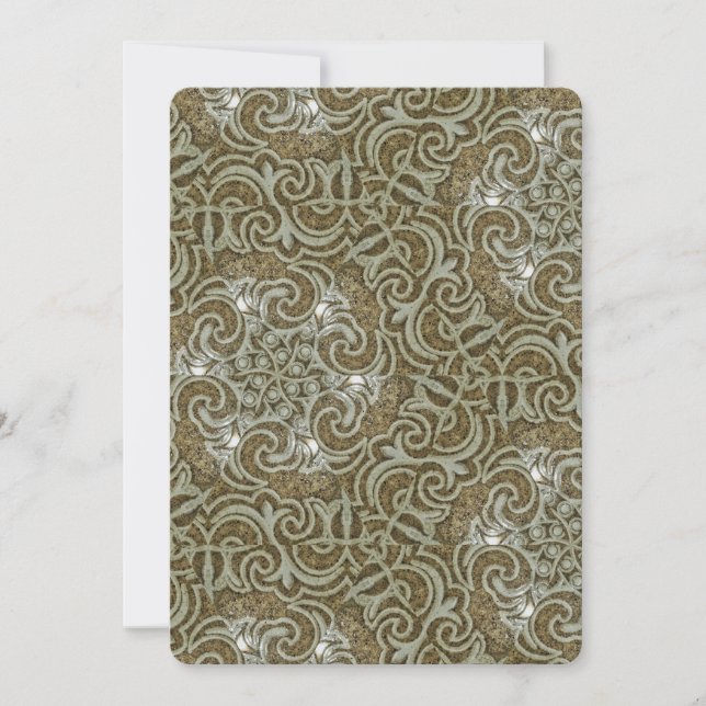 Vintage Marble Texture Wedding Invitation (Front)