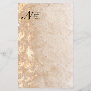 Vintage Marbled Monogram Initial Stationery
