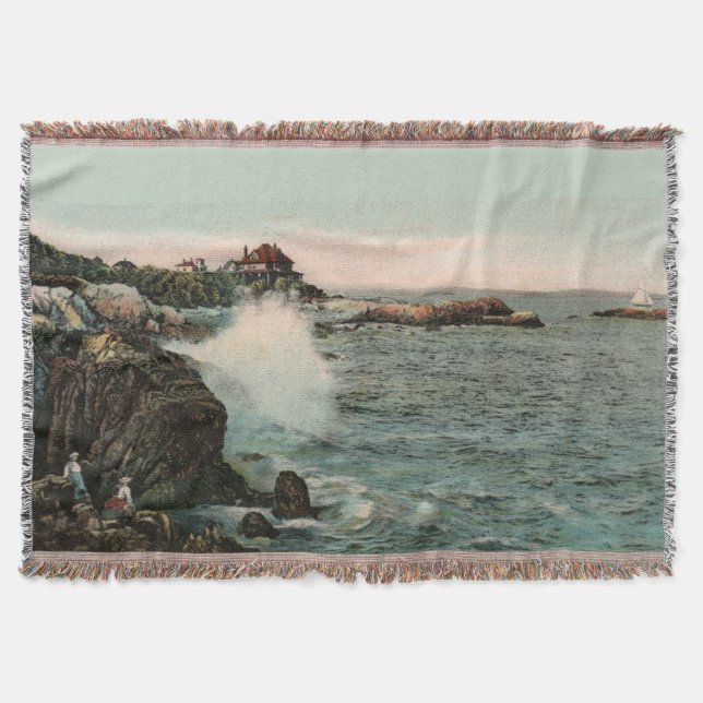 Vintage Marblehead, Mass Throw Blanket (Front)