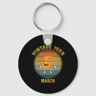 Vintage March 1959 Chicken Nugget Laughing Distres Key Ring