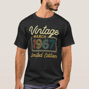 Vintage March 1967  55 Years Old Birthday T-Shirt