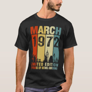Vintage March 1972 51st Birthday 51 Years Old T-Shirt