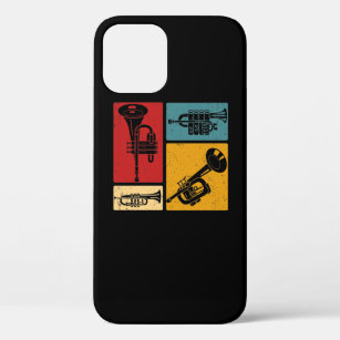Vintage Marching Band Trumpet Player Retro Design iPhone 12 Pro Case