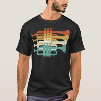 Vintage Marching Band Trumpet Player Retro Design T-Shirt