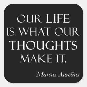 Vintage Marcus Aurelius Life Thoughts Make Quote Square Sticker