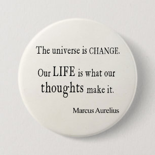 Vintage Marcus Aurelius Universe Change Life Quote 7.5 Cm Round Badge