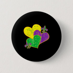 Vintage Mardi Gras 2025 Cute Hearts Valentine Wome 6 Cm Round Badge