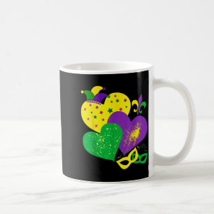 Vintage Mardi Gras 2025 Cute Hearts Valentine Wome Coffee Mug
