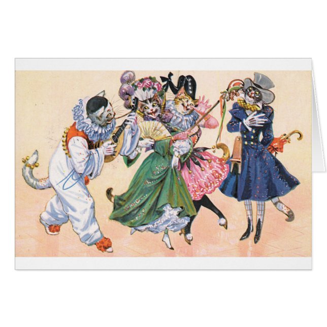 Vintage - Mardi Gras Cats, (Front Horizontal)