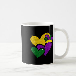 Vintage Mardi Gras Cute Hearts Girls Women Kids  Coffee Mug