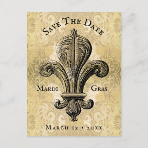 Vintage Mardi Gras Fleur de Lis Postcard