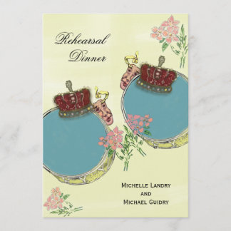 Vintage Mardi Gras Inspired Rehearsal Dinner Invitation
