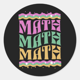 Vintage Mardi Gras Math Teacher Teach Students Sch Classic Round Sticker
