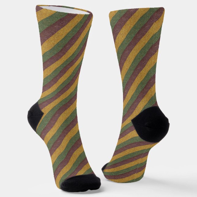 Vintage Mardi Gras striped Socks (Angled)