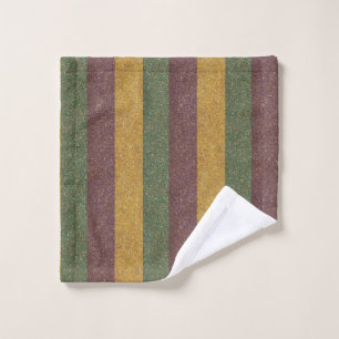 Vintage Mardi Gras striped Wash Cloth