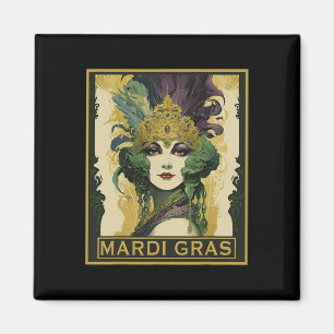 Vintage Mardi Gras Women 1 Magnet