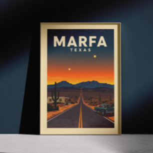 Vintage Marfa Texas Poster