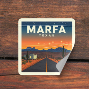 Vintage Marfa Texas Square Sticker
