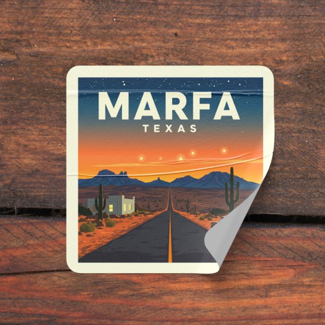 Vintage Marfa Texas Square Sticker (Creator Uploaded)