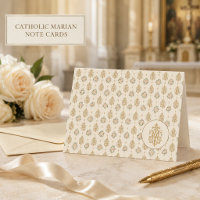 Vintage Marian Monogram Roses Catholic Wedding