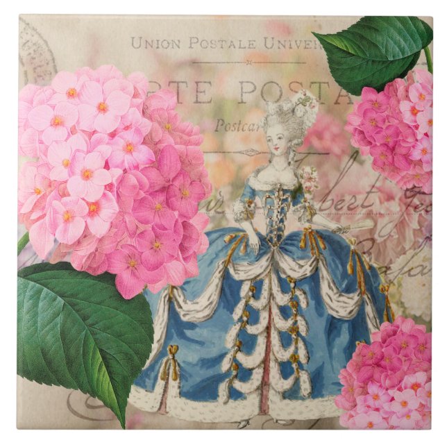 Vintage Marie Antoinette Ceramic Tile (Front)