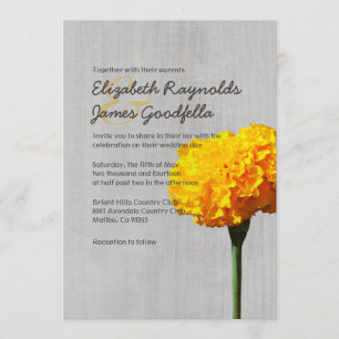 Vintage Marigold Wedding Invitations