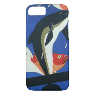 Vintage Marine Life, Dolphin and Goldfish Case-Mate iPhone Case