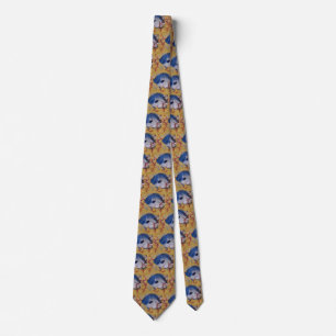 Vintage Marine Ocean Life Tropical Blue Fish Coral Tie