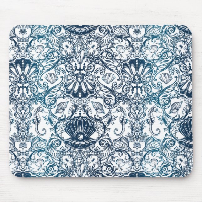 Vintage Marine Pattern Mouse Pad (Front)