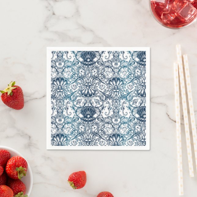 Vintage Marine Pattern Napkin (Insitu)