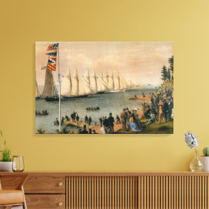 Vintage Maritime, New York Yacht Club Regatta Canvas Print