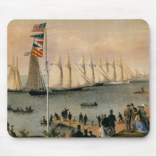 Vintage Maritime, New York Yacht Club Regatta Mouse Pad