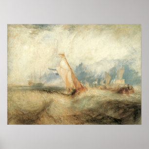 Vintage Maritime Ship Seascape by Joseph Turner Poster